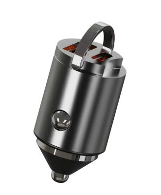 China Metal Sliver Pull Ring USB Car Charger PD 30W Super Fast Car Charger QC 3.0 Te koop