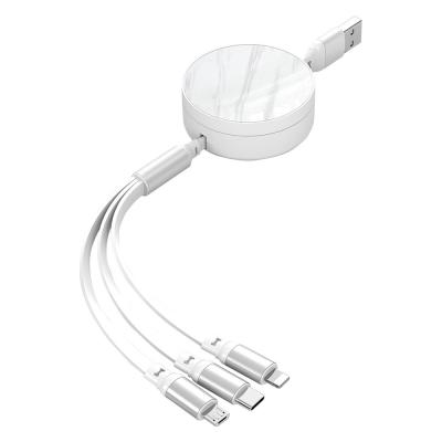 China Customized Multi Function Charging Cable TPE 66W 3 In 1 USB Charging Cable  2A / 3A for sale