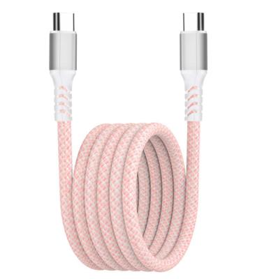 China Magnetic Type  C To Type C 60W / 100W  Nylon Braided Data Cable Iphone Charger Cable for sale