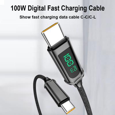 China Customizable Digital Display Cable for Mobile Phone Charging 6A Output 1M Length Braided Zinc Alloy USB Cable for sale