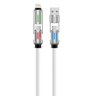 China Multi função1m 4 em 1 USB C para Lightning para tipoC USB A para tipoC Cable de carregamento rápido 60W Cordão de carregador múltipla à venda