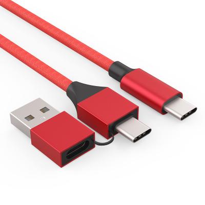 China 2025 Lx Brand  1M Length 2IN1 Braided Charging Cable With 60W Output And 480Mbps Transfer Speed for sale