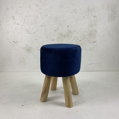 China (Size) Adjustable Blue Velvet Cheap Counter Stool Round Modern Ottoman Stool Counter Stool for sale