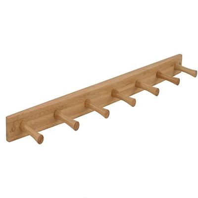 China 7 Peg Wall Hook Sustainable Bamboo Diverse Wood Rack for sale