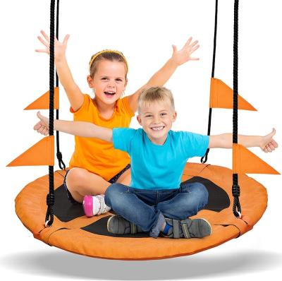 China Modern Colorful 40 Inch Saucer Tree Swing Set Flying With Hanging Straps Adjustable Multi-Strand Ropes For Kids for sale