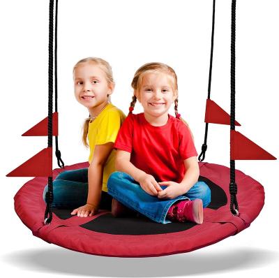 China Pptional Modern Color Flying Saucer Tree Swing Set In 40 Inches With Hanging Straps Adjustable Multiple Wire Ropes for sale