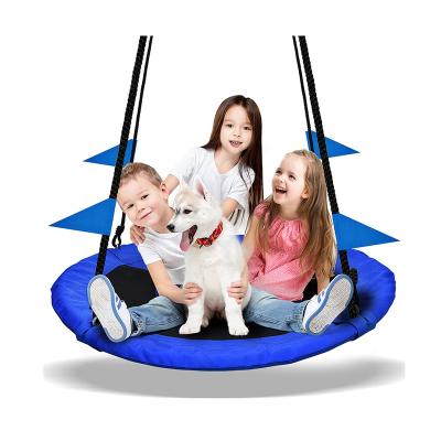 China Modern Saucer Tree Swing Flight With 2 Added Hanging Straps Adjustable Multi-Stranded Ropes For Kids Adults for sale