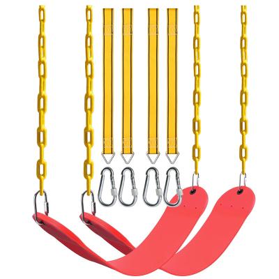 China Modern 2 Pack One Color Swing Seat Swing Set With Chains Plastic Coated Accessories For Outdoor for sale