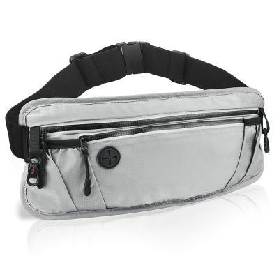 China Built-in Waterproof RFID Fanny Pack Protector with 7 Pockets 2 Hooks Waist Bag with RFID Blocking Running Belt with Adjustable Strap for sale