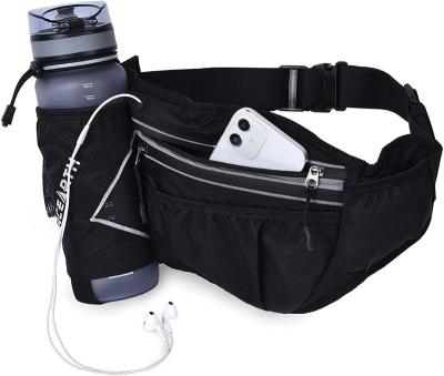 China Built-in RFID Protector Increasing Fanny Pack with Water Bottle Holder for Men Women Running Belt with Water Bottle Holder for sale