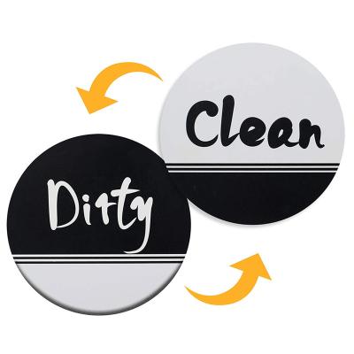 China Water Resistant Clean Dirty Magnet For Dishwasher Double Sided Magnet Sign Dirty Clean Indicator Universal Dishwasher Fridge Magnet for sale