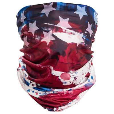 China moisture wicking & Quick-Drying American Flag Neck Cuff Face Mask Reusable Washable Bandana Face Mask for sale