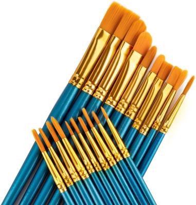 China Acrylic Paint Brush Set Watercolor Nylon Paintbrush For Kids Hair Nylon Brushes for sale