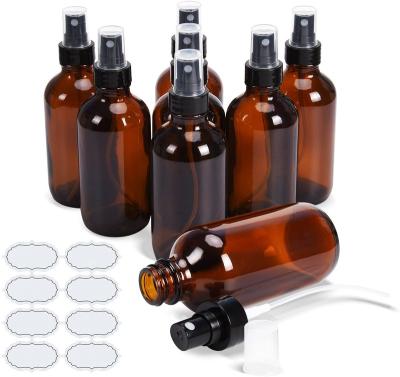 China 8 PCS 120ml Anti-Corrosion Mist Sprayer Amber Boston Glass Bottle Empty Spray Atomizer For Essential Oil Cosmetic Spray for sale