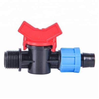 China Irrigation Tape Fittings Drip Tape Male Control Valve Connector Pipe Drip Irrigation Fittings for sale