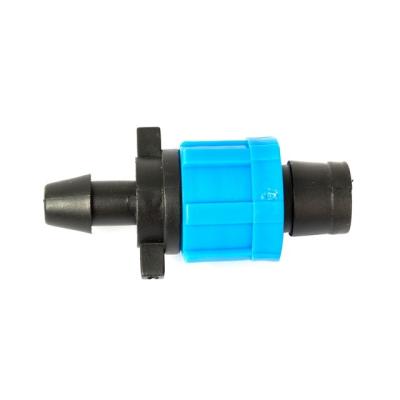 China Water Saving Drip Irrigation System Connector Through Pass Drip Tape Fittings for sale