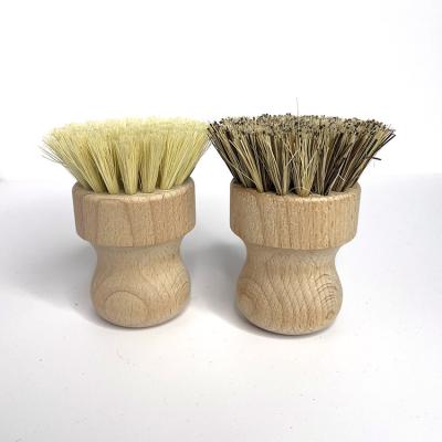 China Eco-friendly Wooden Bamboo Plant Pot Sustainable Household Pan Dish Palm Fiber Sisial Scrub Bottle Kitchen Cleaning Brush for sale