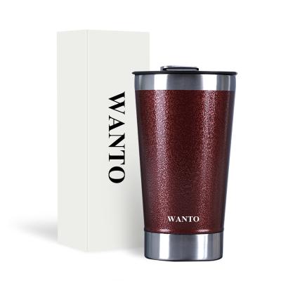 China Sustainable Wan To 16oz Stainless Steel Beer Matte Tumbler Cups With Bottle Opener for sale