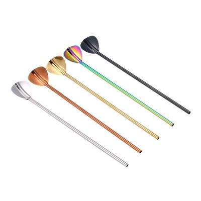 China Telescopic Reusable Drinking Stainless Steel Straw Spoon For Wholesale Disposable Hot Sale for sale