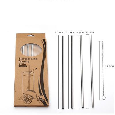 China Customized Stainless Steel Reusable Disposable Metal Straw Set For Drinkware for sale