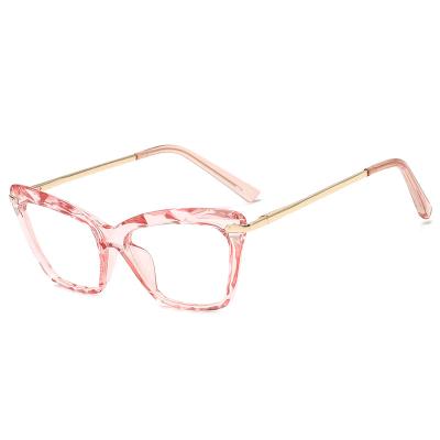 China 2021 Other Simple Glasses New Crystal Cat Eye Artistic Transparent Multicolor Irregular Colorful Metal Cutting Retro for sale