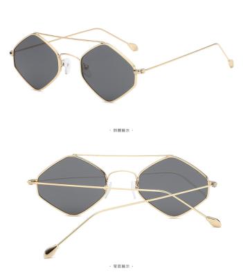 China Fashion Sunglasses Sport Ideas 2021 New Product Big Square Color Frame Metal Jewels Irregular Shaped Rimless Polarized Oversized Sunglasses for sale