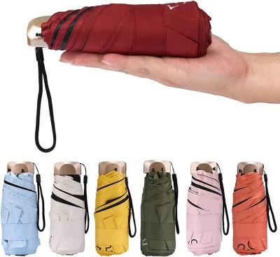 China Modern LS Mini Travel Compact Windproof Umbrella, small and compact lightweight pocket suit with case. for sale