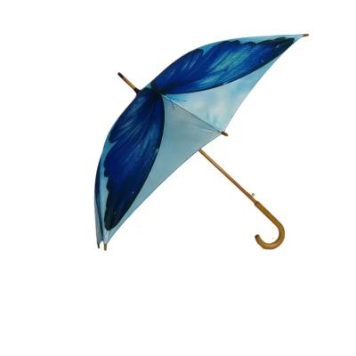 China Traditional Chinese LS Digital Printing Can Print A Variety Of Patterns, Wooden Stick Upright Umbrella for sale