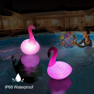 China 2022 Amazon New Arrivals Waterproof + Solar Inflatable Flamingo Solar Pool Lights for Pool Spa Patio Party Christmas Decorations for sale