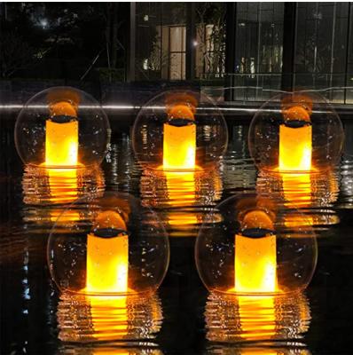 China Floating Garden Pool Lights Flame Ball Lights IP68 Waterproof Hot Tub Night Light Pool Toys for sale