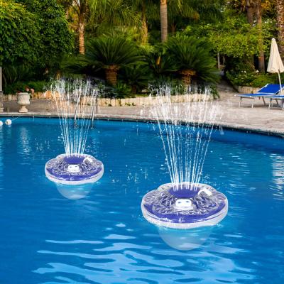 China Colorful LED Pool Water Fountain Pump Lights Garden Fountain Pump Floating Pools Build Up Lawn Decor for sale