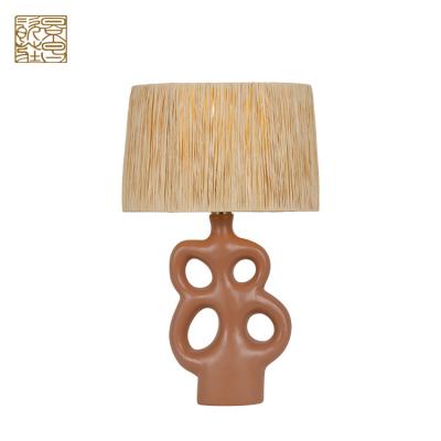 China Wholesale Nordic Home European Bedroom Hotel Bedside China Table Lamp Porcelain Decor Modern Ceramic Brown Table Lamp for sale