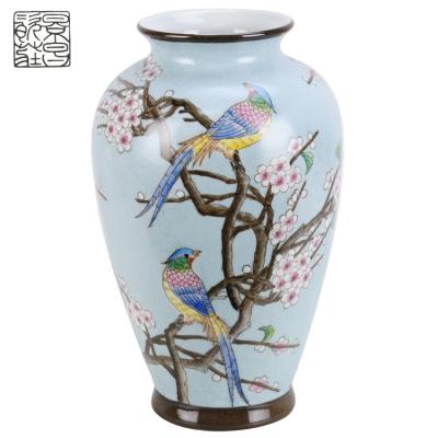 China Decorative Blue and White Ware Pottery Set Porcelain Traditional Antique Flower Vase for Home Decor for sale