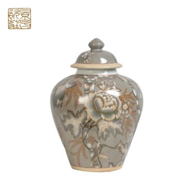 China Modern black white ceramic jam jar traditional american style ceramic ornaments canister for sale