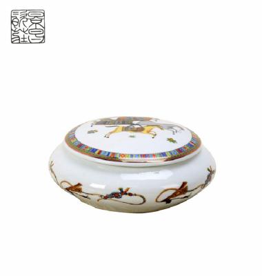 China Traditional Or Modern Design Small Creative Round Ceramic Luxury Jewelry Box for sale