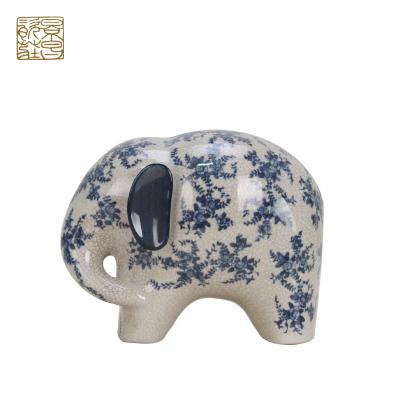 China China European Style Decorations Ceramic Pottery Figurine Elephant Animal Statues for sale