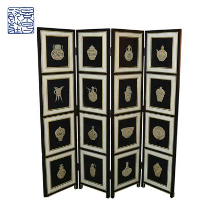 China Retro CLASSIC Chinese Hotel Restaurant Decorations Wooden Folding Screen Room Divider for sale