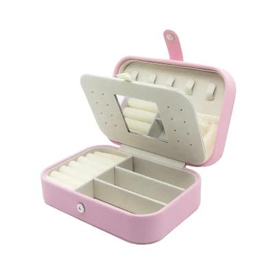 China Simple Portable Earrings Ring Storage Box Spot Handmade Wholesale Jewelry Box Travel Jewelry Bag Bracelet Accessories for sale