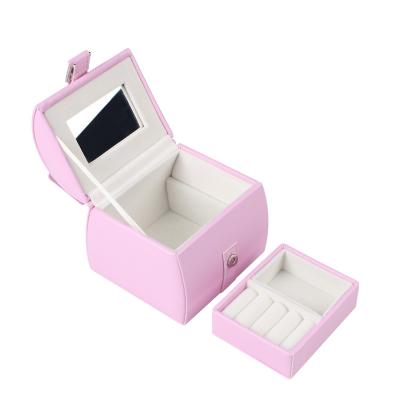 China Handmade Custom Logo Luxury PU Personalized Cute Luxury Vintage Travel Gift Box Jewelry Storage Box Organizer for sale