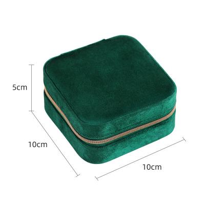 China Wholesale Handmade Portable Necklace Ring Jewelry Case For Gift Valentine Velvet Travel Jewelry Case Box Earrings for sale