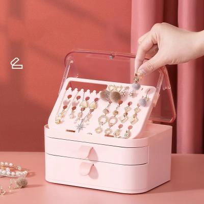 China Fashion Women Handmade Jewelry Storage Travel Organizer Plastic Custom Jewelry Package Box With Logo for sale