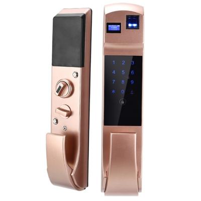 China Upgraded Smart Anti-theft Aluminum Alloy Fingerprint Full Automatic Lock Automatic Password Electronic Card Unlock and Mute for sale