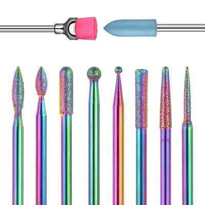 China Nail Drill Bit Set - 10PCS Diamond Drill Bits Acrylic Nail File Cuticle Drill Bit 3/32 Inch Efile Nail Bit GL-DMT-01 for sale