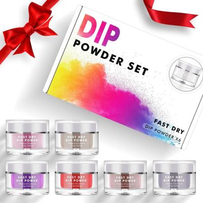 China Amazon Best Selling Brand Infeling Nail Dip Powder Kit With 6 Colors Per Acrylic Nail Set For Nail French Manicure YKG-6DP-01 for sale