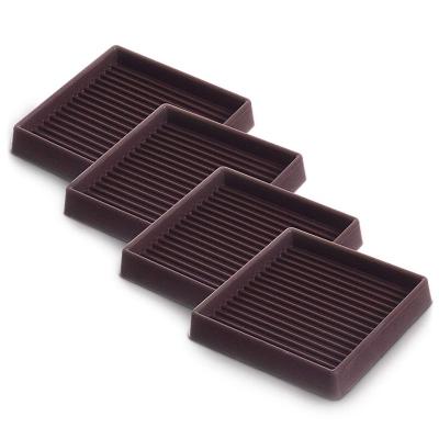 China 3 Inch Rubber Square Furniture Rubber Caster Cups With Floor Anti-sliding Handle for sale