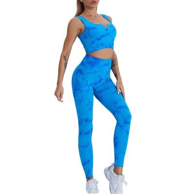 China 2023 QUICK DRY custom made gym sets for women activewear fitness 2 piece tank top and yoga legging set woman yoga set for sale