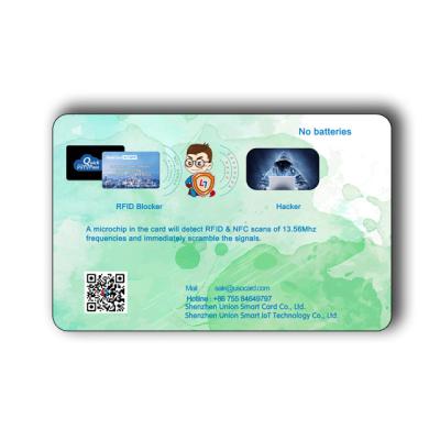 China Embedded antenna with custom modulate (with or without LED) RFID manufacturing blocking card wallet protector anti-theft patent only in China for sale