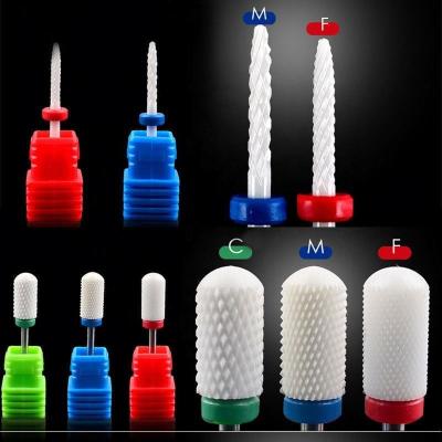 China 18 Convenient Type Ceramic Nail Drill Bits Manicure Cutter Tool Nail Salon Manicure Metal Milling Drill Bit for sale