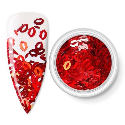 China 2022 Valentine's Day Nail Art Glitter Finger Nail Beauty Heart Series Set Red Nails Art Glitter for sale