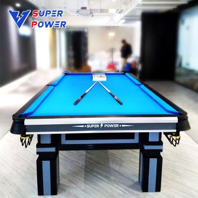 China Billiard training Chinese billiards dealer hot sell nine foot black eight pool table with complete accessories for sale for sale